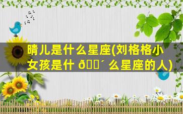 晴儿是什么星座(刘格格小女孩是什 🌴 么星座的人)
